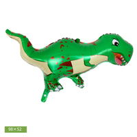 Ballons en aluminium imperméables en gros, motif dinosaure de dessin animé (T-rex, Velociraptor) pour décorations de fête d'anniversaire, avec logo et taille personnalisables
