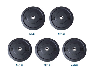 Fabrika toptan ağırlık kaldırma 45 lb plaka ağırlık eğitim spor ekipmanları satılık siyah kauçuk tampon plakaları - Product Image 6