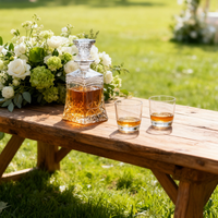 Hoogwaardige 500ML kristallen glazen karaf met luxe klassiek design, aangepaste logo voor whisky, wijn, als cadeau