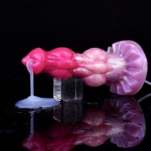 Retail Sex Toy Shop Suction Muilti Color Big Long Ribbed Soft Flexible Massive Knot <b>Dildo</b> Squirting <b>Dildo</b> for Couples - Product Image 5