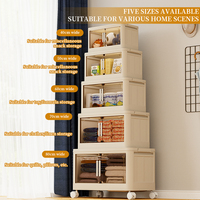 Armoire de rangement en plastique multicouche pliable pour vêtements, étagères transparentes pour chambre à coucher, casier sécurisé sans serrure, boîte de rangement pliable