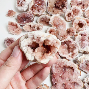 Bán buôn Chất lượng cao mẫu khoáng Nguyên Hồng thạch anh tím cụm Rose Quartz pha lê geode mẫu - Product Image 6