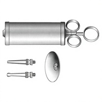 Seringue auriculaire Pomeroy 150 cc en acier inoxydable de haute qualité pour l'irrigation des oreilles, destinée aux examens ORL professionnels et aux soins auriculaires.