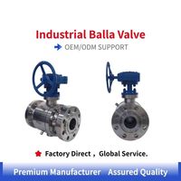 Válvula de Bola con Trunnion API 6D de 3 Pulgadas, 900LB, ASTM A182 F321, Acero Inoxidable, Alta Presión, con Brida y Operador de Engranajes, OEM