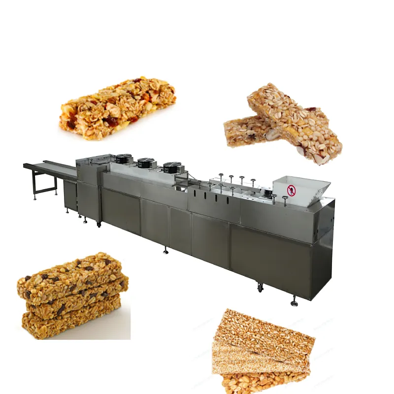 Productielijn Rijst Snoep Mixer Snack Bar Moer Bar Maker Automatische Granen Chocolade Bar Making Machine