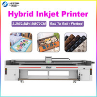 Impresora de Gran Formato LETOP de Fábrica, Plotter de 3.2M, Impresora Plana de Rollo a Rollo, Híbrida UV