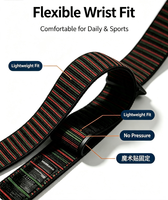 Bracelet de montre connectée YH en nylon tissé doux, rayé noir, rouge et vert, avec fermoir auto-agrippant, bracelet de remplacement 120-180mm pour