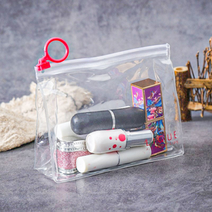 Pochette de maquillage transparente en PVC avec fermeture éclair, trousse de toilette de voyage, sac de rangement personnalisé avec logo - Product Image 1