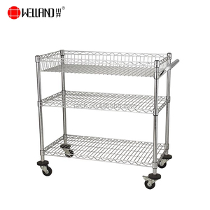 Chariot utilitaire d'atelier à usage intensif avec roues et étagères en fil métallique - Product Image 3