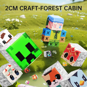 PUNGROW mattoncini Set di costruzione educativo modello giocattolo senza tessere magnetiche ABS in plastica fai da te foresta cabina cubo gioco per bambini - Product Image 2