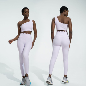 Rogal 여름 레이스 원 숄더 스포츠 탱크 탑 단단한 통기성 피트니스 요가 브래지어 이동식 브래지어 패드 - Product Image 2