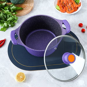 铝合金组合炊具套装带玻璃专用平底汤锅牛奶锅煎锅用于明火炉 - Product Image 4