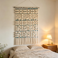 Rideau en macramé fait main, grand rideau mural à franges, séparateur de pièce, rideau de porte bohème pour la décoration intérieure