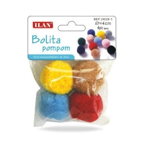 Pompon Iln Bolita 4,0 cm multicolore, fournitures d'artisanat - Product Image 2