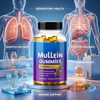 Gummies aux feuilles de molène, complément alimentaire naturel à base de plantes pour le soutien pulmonaire et respiratoire, la santé digestive et le renforcement immunitaire