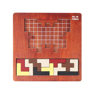Gioco di Logica in Legno per Bambini, Puzzle <span class=keywords><strong>Tetris</strong></span> Educativo, Gioco da Tavolo per Famiglia, Regalo - Product Image 2