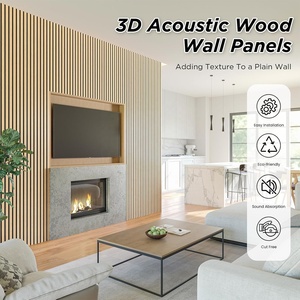 Pannelli Acustici <span class=keywords><strong>in</strong></span> MDF Impiallacciato Rovere Bianco FEYT, con Supporto <span class=keywords><strong>in</strong></span> Feltro PET Nero per Decorazione di Pareti e Soffitti Interni - Product Image 3