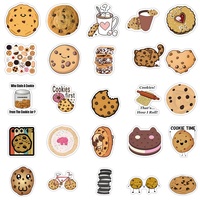 50pcs mignon dessin animé Biscuits Snack autocollant personnalisé Graffiti mur étanche PVC vinyle découpé téléphone portable alimentaire Cookie autocollants