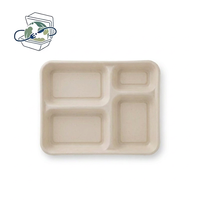 Ecologische Bagasse Lunchbox met compartimenten, wegwerp voedselcontainer voor professionele catering evenementen