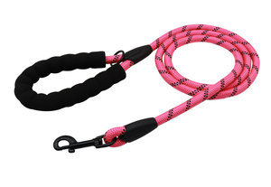 สายจูงสุนัขไนลอนสีแดงพร้อมที่จับบุนวมแบบเรียบง่ายสำหรับสุนัข - Product Image 3