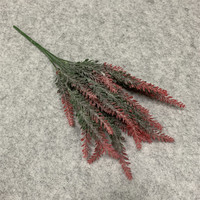 Plante Artificielle en Plastique de Haute Qualité en Gros, 5 Branches, Lavande, Feuillage Permanent pour Décoration Maison, Mariage, Thanksgiving, Noël