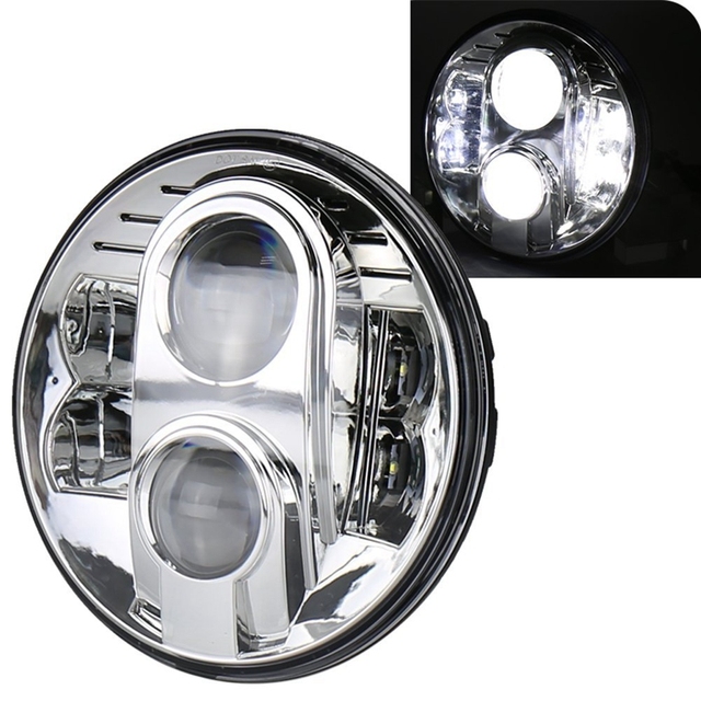 OVOVS Projector 7 Inch Hi/Lo Beam Round 80W JK 7'' Led Headlight for Jeep Wrangler JK Motorcycle