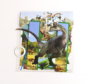 لافتات عيد ميلاد جديدة بتصميم الديناصورات، لافتات ورقية للأطفال والكبار، مستلزمات حفلات أعياد الميلاد بثيمة الغابة - Product Image 3