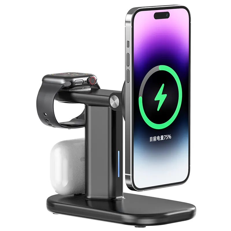 Wireless Charger,Multifunction magnetic 15W Wireless Charger 3 in 1 QI Wireless Charger Dropshipping supplier Agent for Shopify