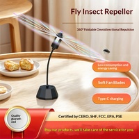 Appareil Répulsif Moustiques et Mouches en ABS Créatif, Autonomie de 6-8H, Portée de 10m, Multifonctionnel pour Usage Domestique et Commercial
