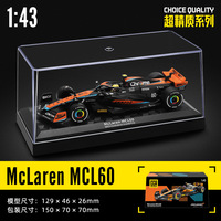 Modelo de Coche de Alta Calidad en Escala 1:43, McLaren MCL60 F1 de Aleación, con Ruedas Móviles y Cubierta Antipolvo, Modelo de Coche de Metal, Juguete