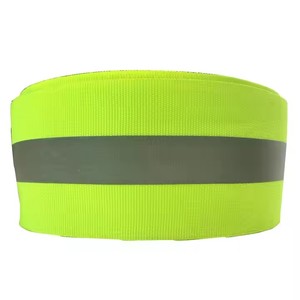 Personnalisable 5x1.5cm haute visibilité 100% Polyester Fluorescence jaune bandes de sécurité réfléchissantes matériau hautement réfléchissant - Product Image 4