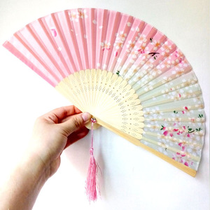 Trong Kho Gấp Tay Người Hâm Mộ Cho Đám Cưới Nhỏ Nhỏ Nhật Bản Tay <span class=keywords><strong>Fan</strong></span> Tùy Chỉnh In Logo 21Cm Vải Tre Tay Người Hâm Mộ - Product Image 4