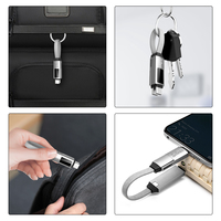 Ukalun Portable 5A PD100W 3 in 1 Magnetic Key Chain USB-Ladekabel für IOS OTG-Datenkabel Typ C mit LED-Anzeige