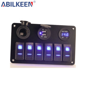 <span class=keywords><strong>Interruptor</strong></span> de circuito impermeable, Cargador <span class=keywords><strong>USB</strong></span> Dual, <span class=keywords><strong>interruptor</strong></span> basculante LED de 12V, Panel de <span class=keywords><strong>interruptor</strong></span> de 6 entradas para coche, barco marino - Product Image 6