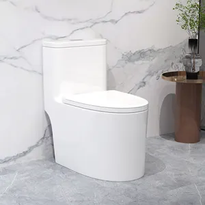 Modern Design S-Trap One Piece Ceramic Toilet Set Dual-Flush Remote Control Hotels New Sanitary Ware Floor Mounted Installation