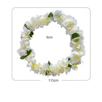 Perlengkapan Pesta Liburan Musim Semi, Aksesoris Foto Booth, Bunga Buatan Pastel, Kalung Lei Hawaii Plastik Warna Lembut