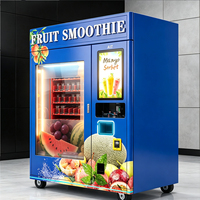 Máquina expendedora de batidos de frutas con limpieza a vapor automática, sin fregado manual, almacenamiento en congelador a -18°C, pantalla táctil de 27 pulgadas, control remoto
