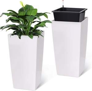 Promoción a bajo <span class=keywords><strong>precio</strong></span> Macetas de flores blancas Contenedor de plantas gigante de autorriego inteligente - Product Image 4