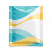 Emballage personnalisé de petits sachets échantillons, sachet plat aseptique de qualité alimentaire à trois soudures latérales pour emballages d'aligneurs dentaires, ouverture facile, OEM/ODM