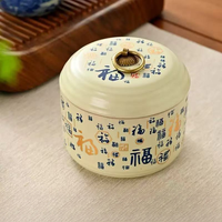MSH Petite Jarre à Thé en Céramique Portable Motif Danse du Lion Mignon – Cadeau d'Affaires
