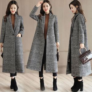 Vente en gros 2022 nouveauté mode printemps automne chaud à manches longues revers <span class=keywords><strong>Trench</strong></span> femmes longue <span class=keywords><strong>laine</strong></span> style décontracté manteau - Product Image 5
