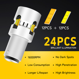 Luz LED 1157 de Doble Color con Función Switchback, 28W, Ventilador, 7443, 3157, Bay15d, Canbus, Sin Errores, para Señal de Giro, Freno, Parada y Luz Diurna - Product Image 6