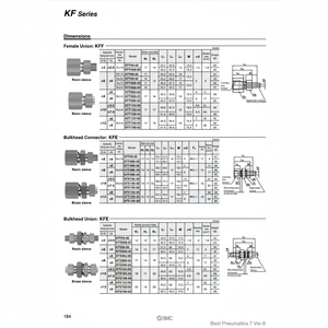 Raccords d'insertion pneumatique SMC KFE08B-00 pièces pneumatiques - Product Image 1