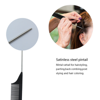 Peigne de coiffure pour tressage, peigne démêlant en fibre de carbone résistant à la chaleur, peigne à queue de rat personnalisé pour la séparation des cheveux