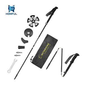 <span class=keywords><strong>Bastones</strong></span> de <span class=keywords><strong>Trekking</strong></span> Plegables Ultraligeros Personalizados HOMFUL, Bastón de <span class=keywords><strong>Trekking</strong></span> de Fibra de Carbono Plegable con Absorción de Impactos - Product Image 1