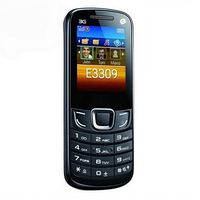 Teléfono Móvil Básico E3309 Candy Bar 2G GSM Desbloqueado con Teclado, Pantalla QVGA de 2.4'', Cámara de 2MP, Batería de 1000mAh, Radio FM y Bluetooth - Teléfono Móvil Económico