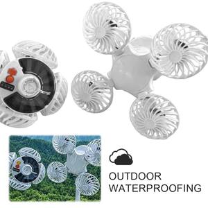 Ventilateur suspendu 2 en 1 avec lanterne LED, alimentation solaire, télécommande, variateur d'intensité universel, idéal pour le camping, la randonnée, les pique-niques et les voyages - Product Image 3