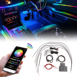 แชสซี LED อัตโนมัติไฟสร้างบรรยากาศแบบ LED แถบไฟ LED RGB สำหรับรถยนต์ไฟภายในตกแต่งควบคุมผ่านแอประยะไกล - Product Image 1