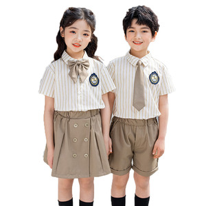 Ensemble d'uniformes scolaires de style <span class=keywords><strong>anglais</strong></span>, <span class=keywords><strong>uniforme</strong></span> de classe pour les élèves du primaire, personnalisé pour l'été, maternelle - Product Image 1