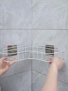 Cq Hole-Free Corner Rack Trípode Wash Wall Metal Champús Holder Baño Triángulo Estantes - Product Image 5